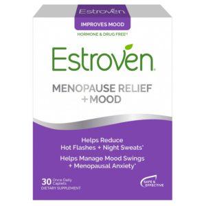 Estroven Menopause Relief + Mood, Helps Reduce Hot Flashes, 30 Ct