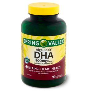 Spring Valley Algal-900 DHA Dietary Supplement, 900 Mg, 90 Count