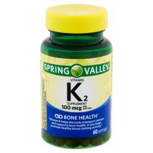 Spring Valley Calcium And Vitamin K Vitamins And Supplements, 1 Softgel, 60 Ct