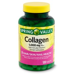 Spring Valley Collagen Type 1 And 3, Plus Vitamin C Dietary Supplement, 1,000 Mg, 120 Count