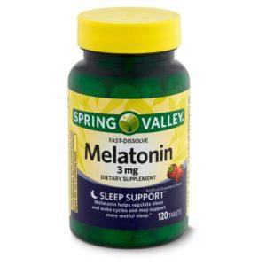 Spring Valley Fast-Dissolve Melatonin Dietary Supplement, 3 Mg, 120 Count