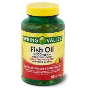 Spring Valley Fish Oil Softgels, 1000 Mg, 60 Ct