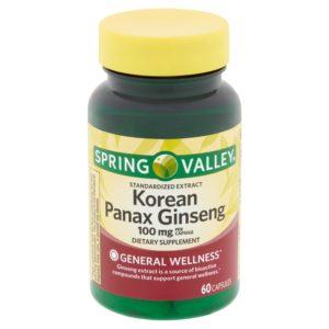 Spring Valley Korean Panax Ginseng Capsules, 100 Mg, 60 Count
