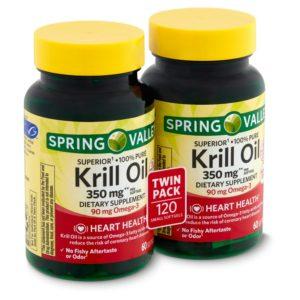 Spring Valley Krill Oil Dietary Supplement Twin Pack, 350 Mg, 60 Count, 2 Pack