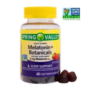 Spring Valley Melatonin + Botanicals Adult Vegetarian Gummies, 60 Count