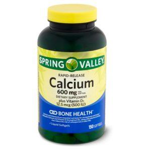 Spring Valley Rapid-Release Calcium Dietary Supplement, 600 Mg, 150 Count