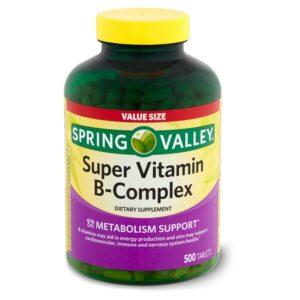 Spring Valley Super Vitamin B-Complex Dietary Supplement Value Size, 500 Count