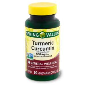 Spring Valley Turmeric Curcumin With Ginger Powder Dietary Supplement, 500 Mg, 90 Count