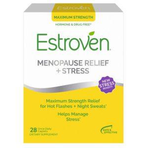 Estroven Menopause Relief + Stress, Maximum Strength, Hormone Free, 28 Ct