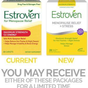 Estroven Menopause Relief + Stress, Maximum Strength, Hormone Free, 28 Ct