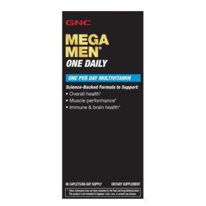 GNC Mega Men One Daily Multivitamin, 60 Tablets, Complete Multivitamin And Multimineral Support For Men