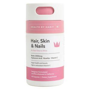 Health By Habit Hair Skin And Nails Supplement, Biotin, Hyaluronic Acid, 60 Capsules