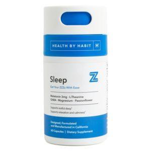 Health By Habit Sleep Supplement, 3mg Melatonin, L-Theanine, GABA, 60 Capsules