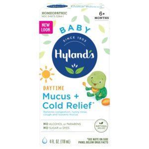 Hyland’s Baby Mucus + Cold Relief, Natural Relief Of Congestion, Runny Nose And Cough, 4 Fluid Ounces