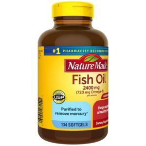 Nature Made Fish Oil 2400mg Per Serving Softgels, 134 Count Value Size