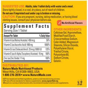 Nature Made Super C With Vitamin D3 And Zinc Tablets, 70 Count