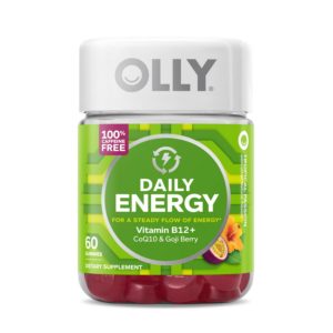OLLY Daily Energy Gummy, CoQ10, B12, Caffeine Free, Tropical, 60 Ct