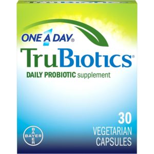 One A Day TruBiotics, Daily Probiotic Supplement For Digestive Health, 30-Capsule Box