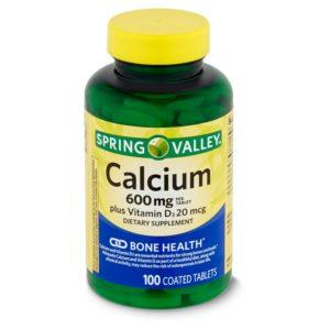 Spring Valley Calcium Dietary Supplement, 600 Mg, 100 Count