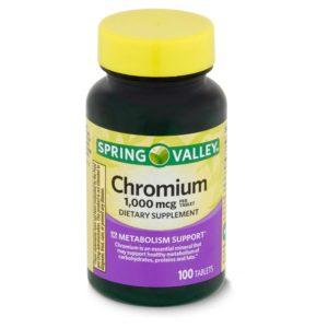 Spring Valley Chromium Dietary Supplement, 1,000 Mcg, 100 Count