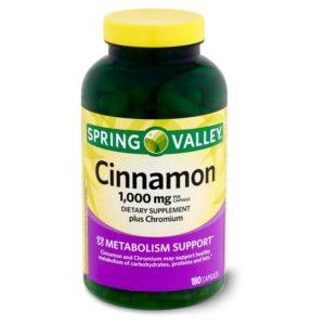 Spring Valley Cinnamon Plus Chromium Dietary Supplement, 1,000 Mg, 180 Count