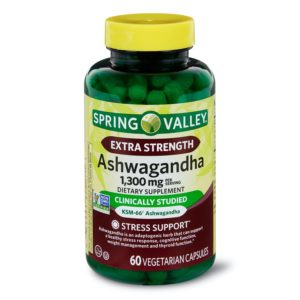 Spring Valley Extra Strength Ashwagandha Dietary Supplement, 1300 Mg, 60 Vegetarian Capsules