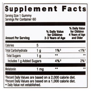 Spring Valley Kid’s Melatonin Dietary Supplement; Vegetarian Gummies; 60 Ct