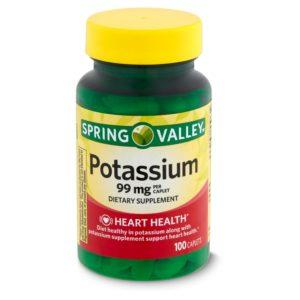 Spring Valley Potassium Dietary Supplement, 99 Mg, 100 Count