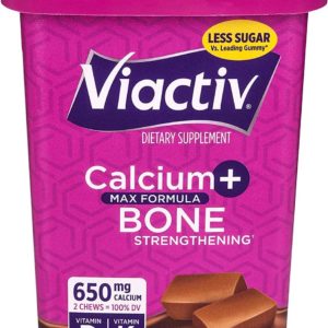 Viactiv Calcium + Vitamin D3 Supplement Milk Chocolate Flavor Soft Chews, 100 Chews