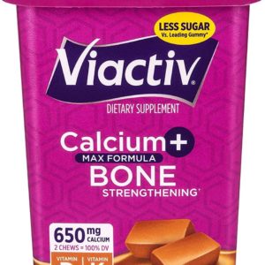 Viactiv Calcium + Vitamin D3 Supplement Caramel Flavor Soft Chews, 100 Chews