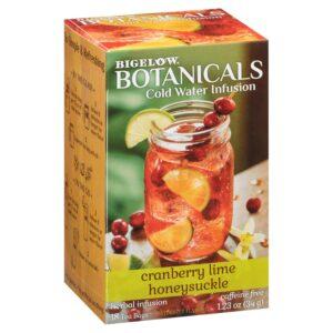Bigelow Botanicals Cold Water Herbal Infusion, Cranberry Lime Honeysuckle, Tea Bags, 18 Count