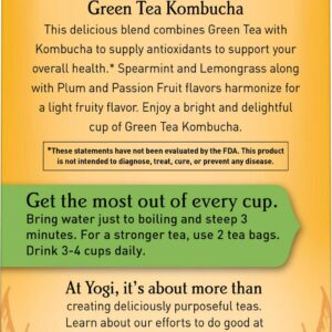 Yogi Tea, Green Tea Bags, Green Tea Kombucha Tea, Supplies Antioxidants To Support Overall Health, 16 Ct Tea Bags