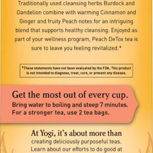 Yogi Tea, Herbal Tea Bags, Peach DeTox Tea, Supports Healthy Cleansing, 16 Ct Tea Bags